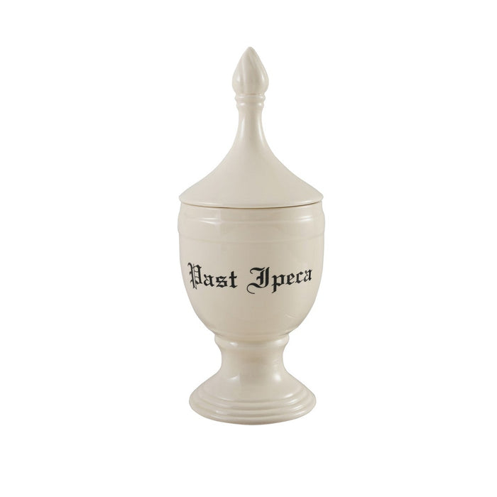 stoneware apothecary canister, "Past Ipeca"