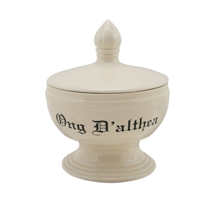 stoneware apothecary canister, "Ong D'althea"