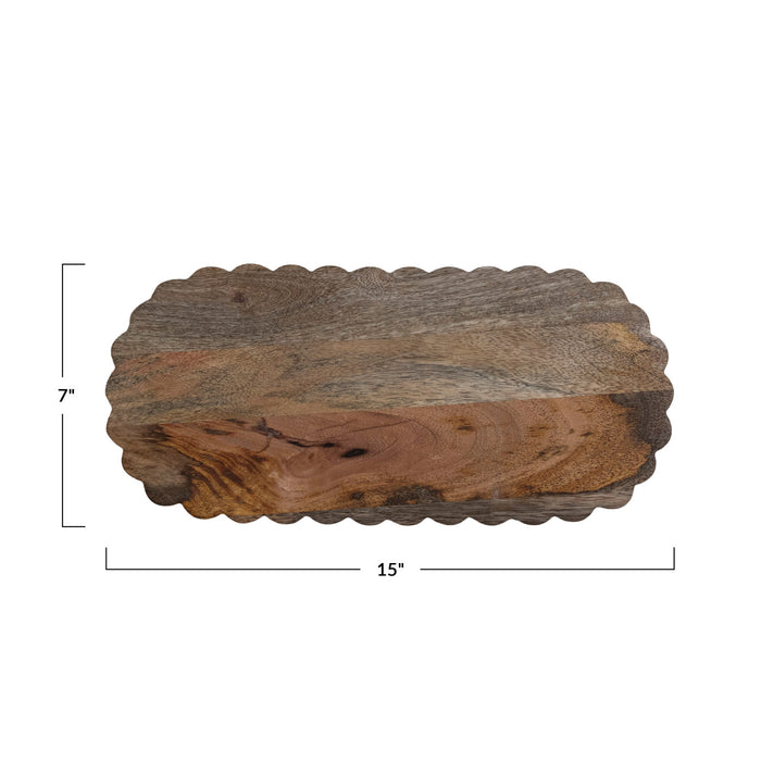 oval mango wood scalloped board