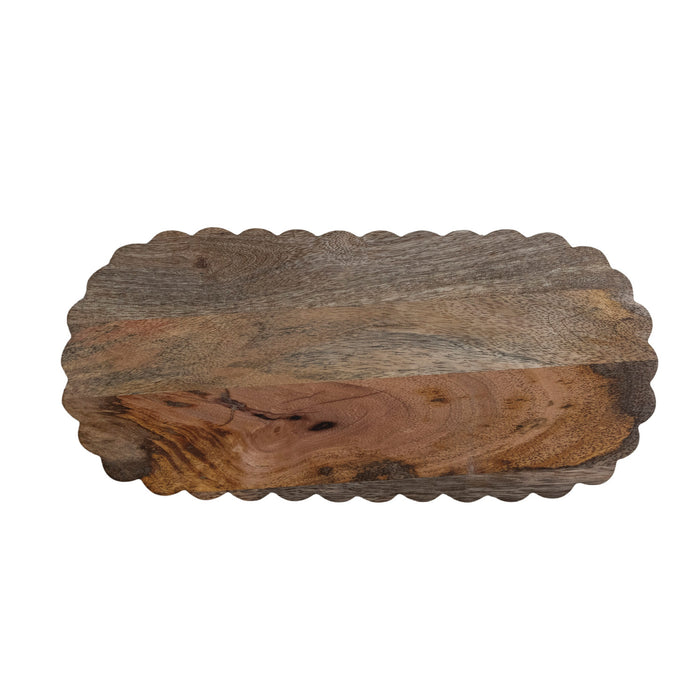 oval mango wood scalloped board
