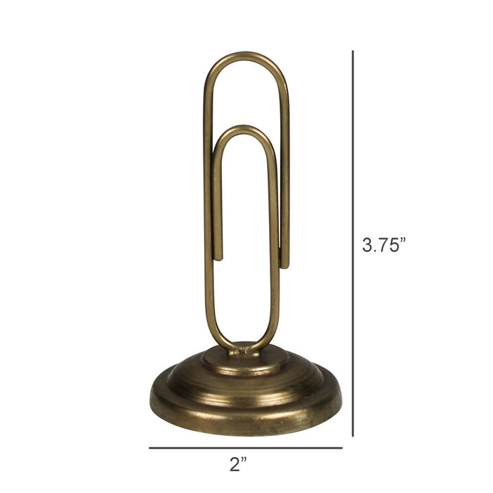 paperclip card holder, antique gold