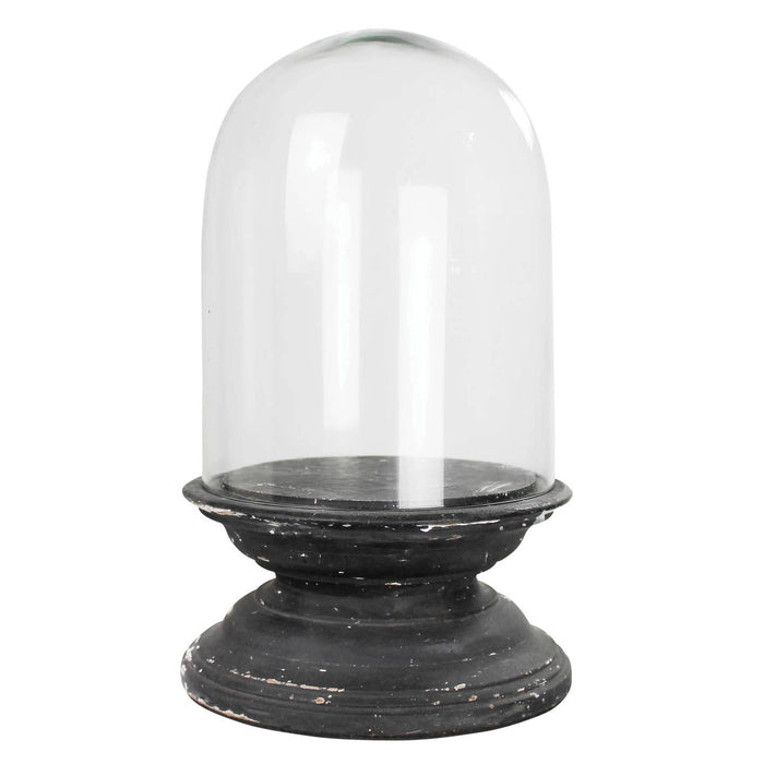 Cloche with wood base