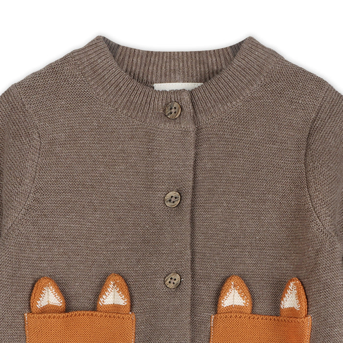 faire island fox pocket baby cardigan