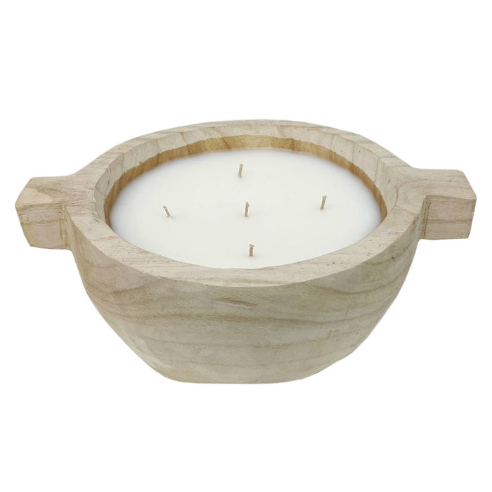 paulownia wood pedestal candle