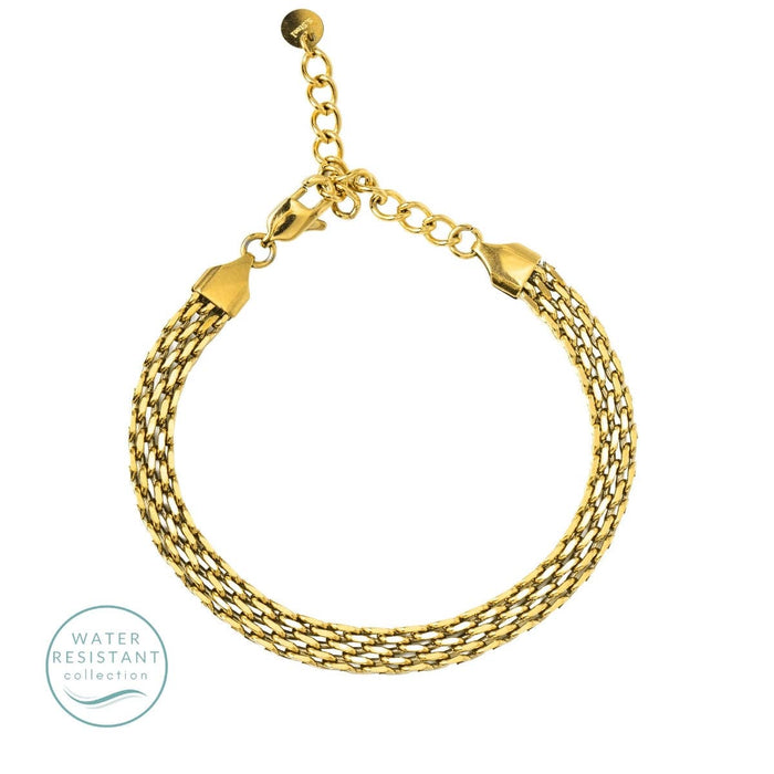 flat multi-link bracelet, water-resistant
