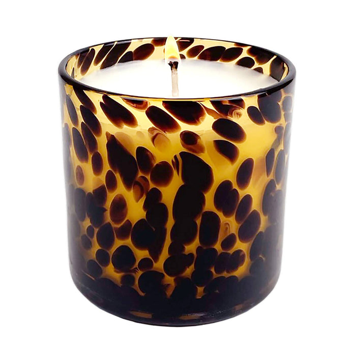 fig & aged oak, glass tortoise candle