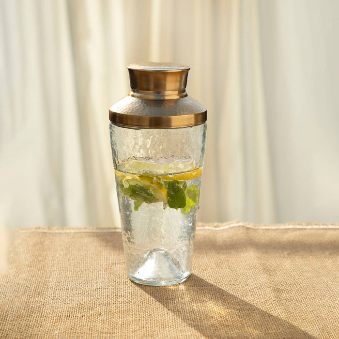 pebbled glass cocktail shaker