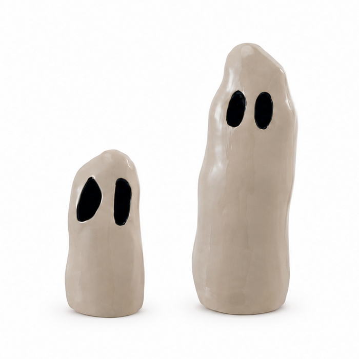 stoneware ghosts, set of 2