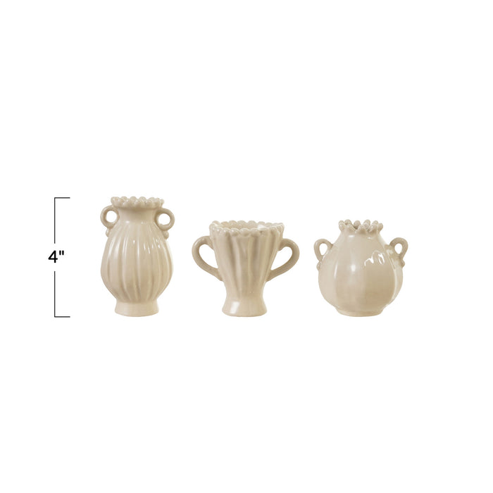 stoneware vase with handles, 3 styles