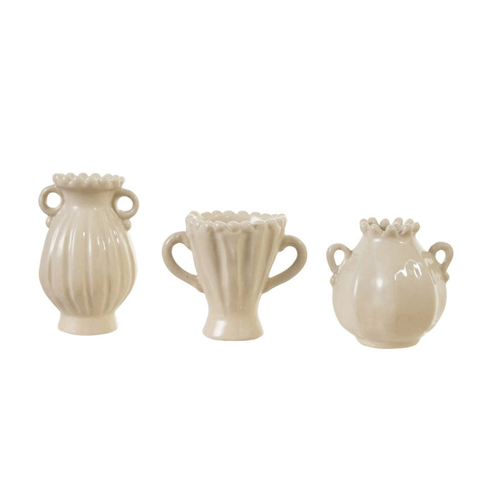 stoneware vase with handles, 3 styles