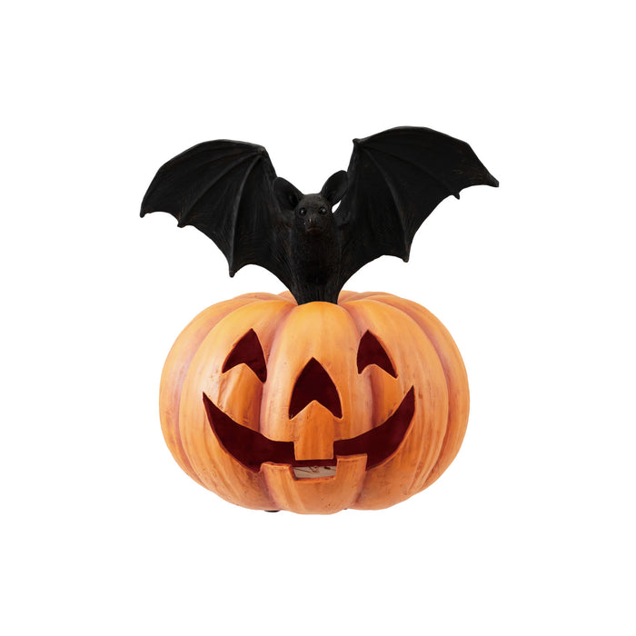 jack-o-lantern with bat and LED light
