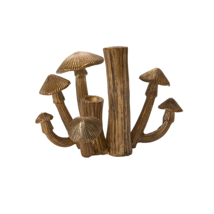 mushroom bud vase, brass