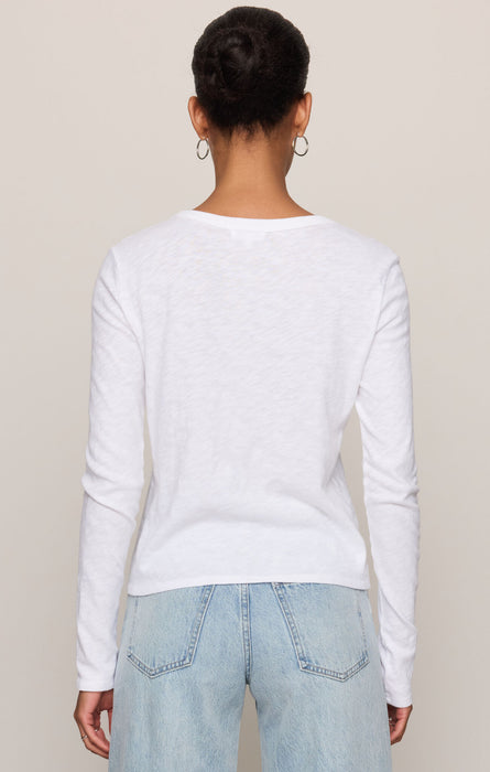 junie long sleeve tee in white