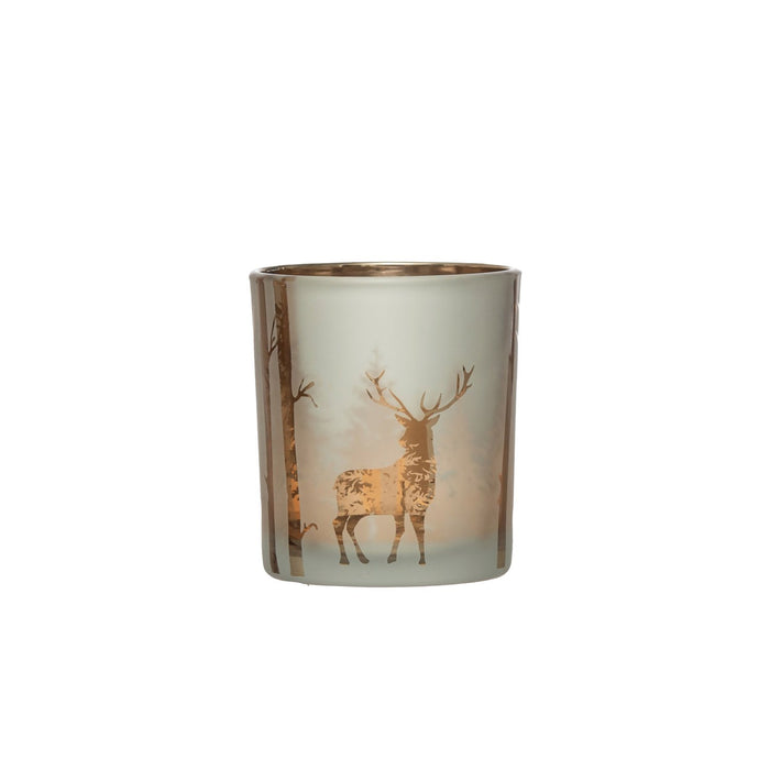 reindeer mercury glass candle holder