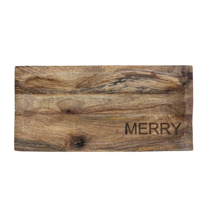 "merry" engraved cheese/cutting board