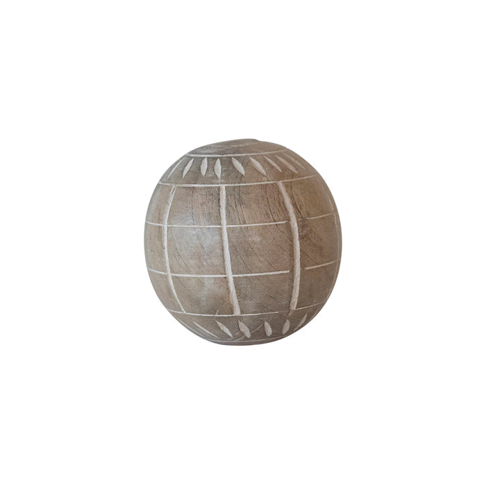 hand-carved mango wood ball