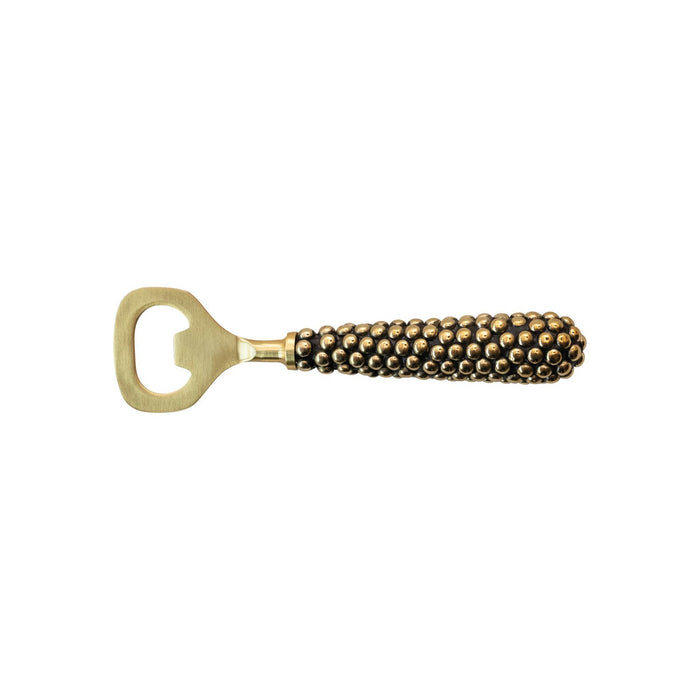 cast brass beaded bottle opener