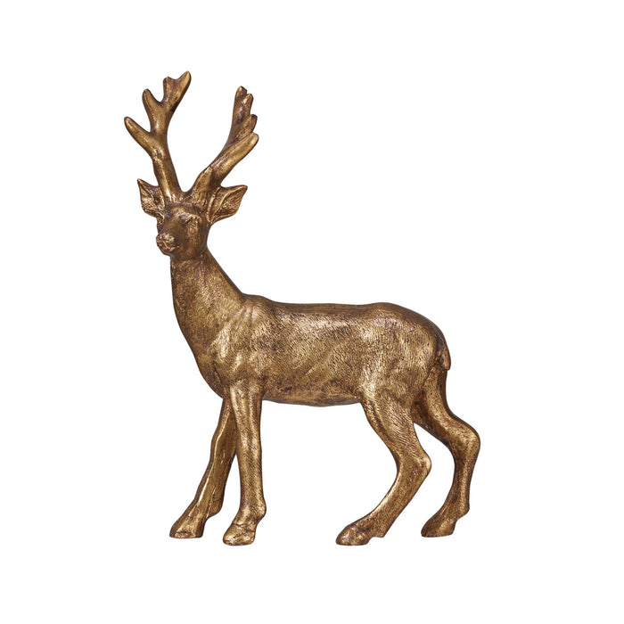 gold resin reindeer