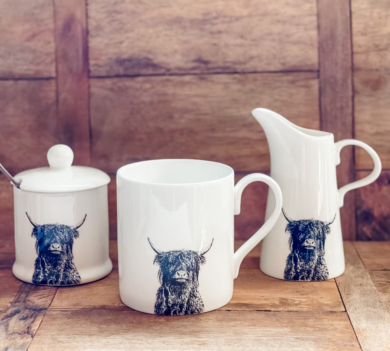 Highland Coo bone china jug