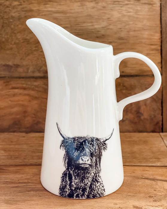 Highland Coo bone china jug