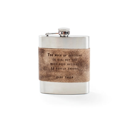 leather quote flask