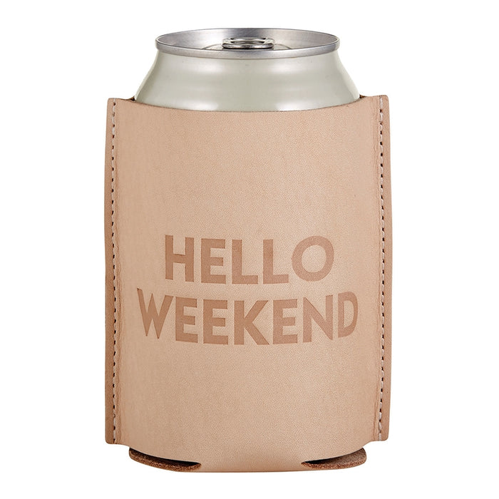 Leather Coozie - Hello Weekend