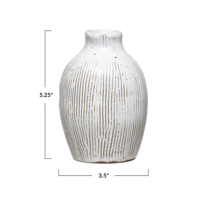 Terra-cotta White Vase, small