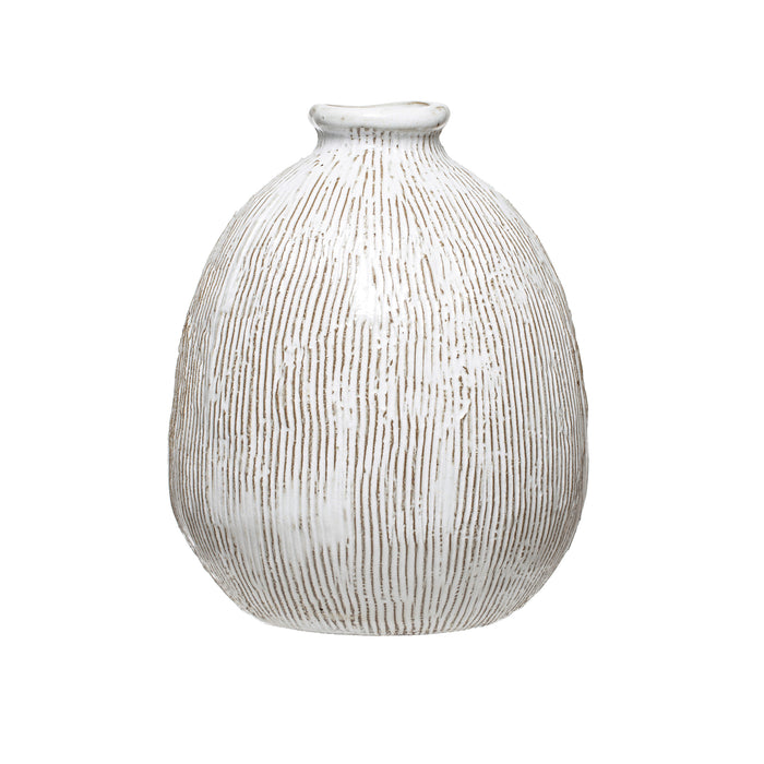 Terra-cotta White Vase, large